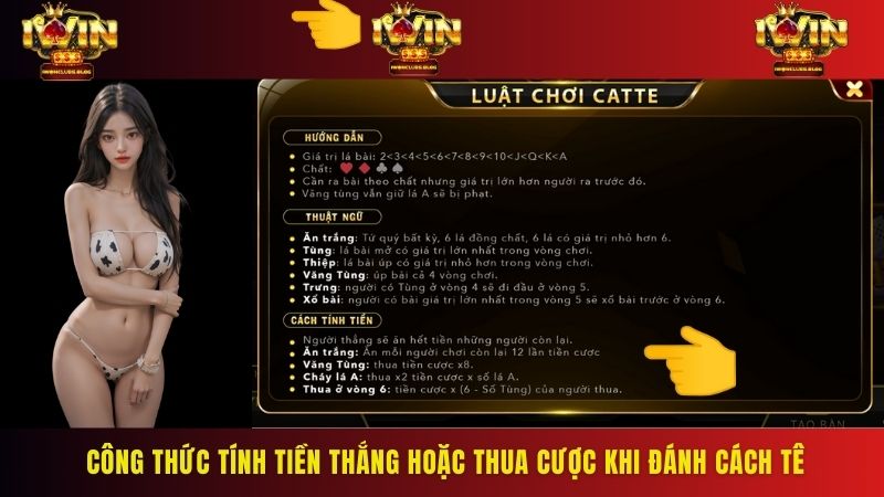 Công thức tính tiền thắng hoặc thua cược khi đánh cách tê