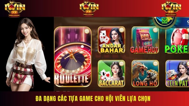 Đa dạng các tựa game cho hội viên lựa chọn