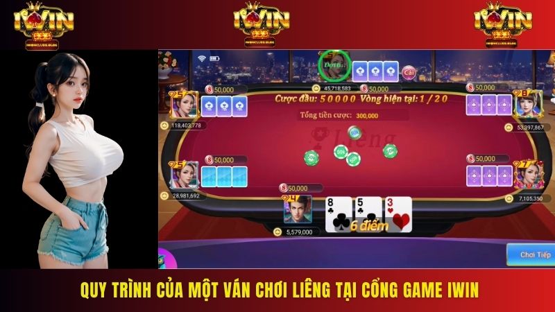 Quy trình của một ván chơi liêng tại cổng game IWIN