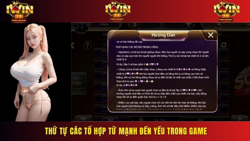Thứ tự các tổ hợp từ mạnh đến yếu trong game