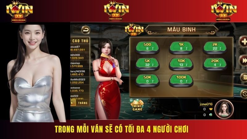 Trong mỗi ván sẽ có tối đa 4 người chơi